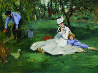 E Douard Manet  The Monet Family In Their Garden At Argenteuil By Edouard Manet Fine Art Print