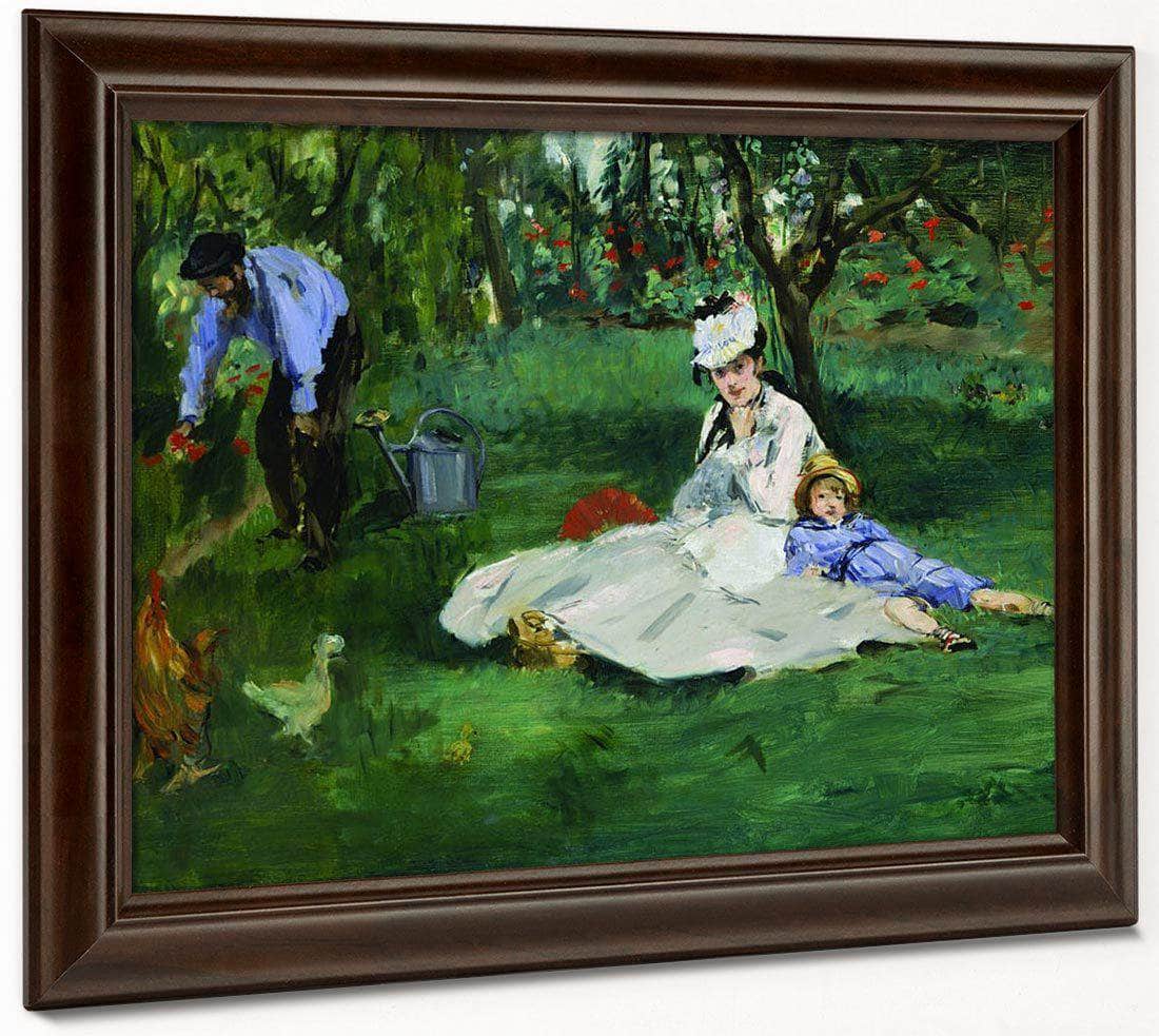 E Douard Manet  The Monet Family In Their Garden At Argenteuil By Edouard Manet Fine Art Print