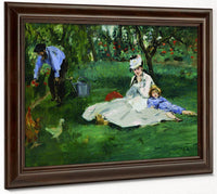 E Douard Manet  The Monet Family In Their Garden At Argenteuil By Edouard Manet Fine Art Print