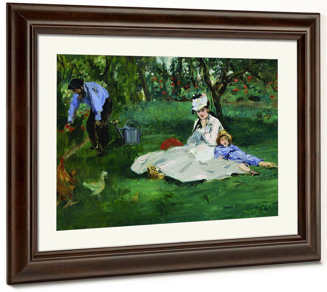 E Douard Manet  The Monet Family In Their Garden At Argenteuil By Edouard Manet Fine Art Print