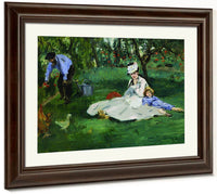 E Douard Manet  The Monet Family In Their Garden At Argenteuil By Edouard Manet Fine Art Print