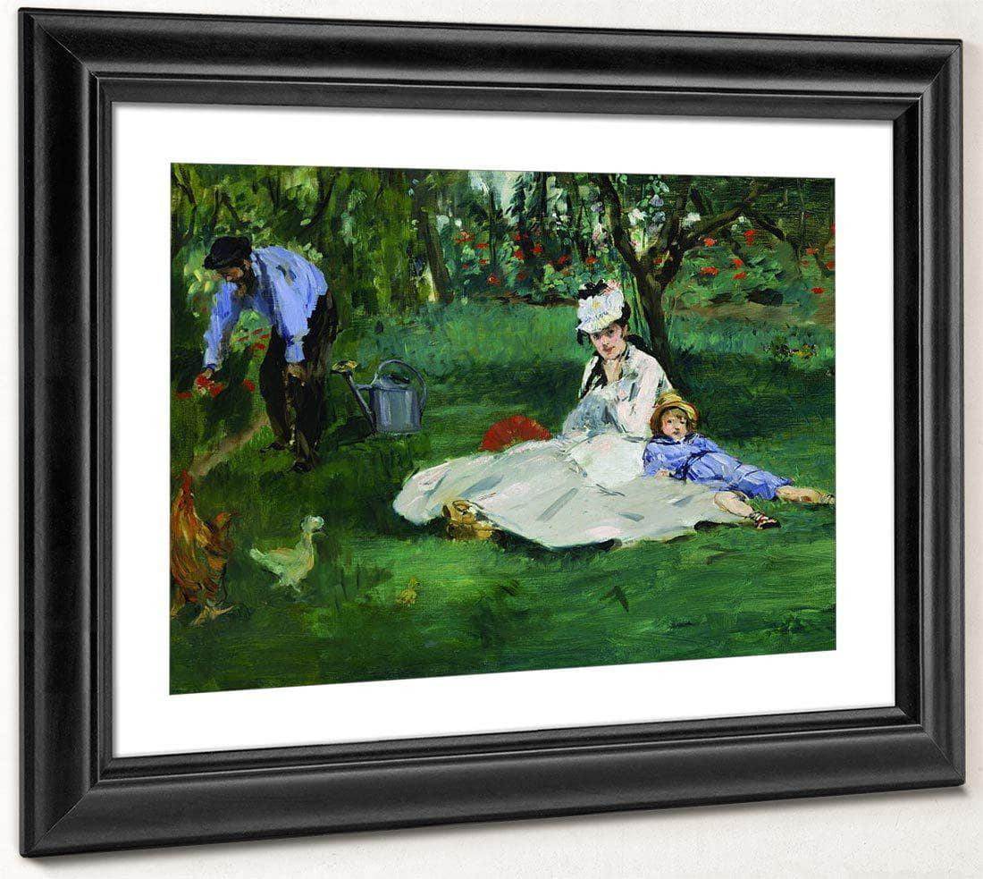 E Douard Manet  The Monet Family In Their Garden At Argenteuil By Edouard Manet Fine Art Print
