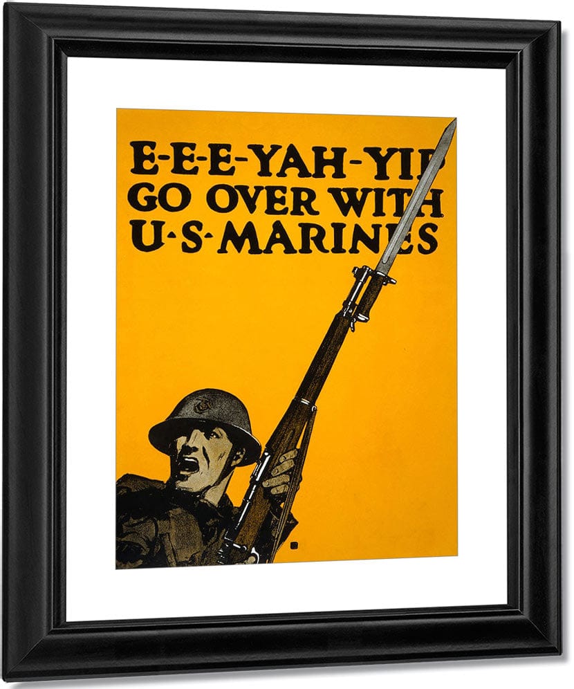 E E E Yah Yip Go Over With U.S. Marines By C.B. Falls Fine Art Print