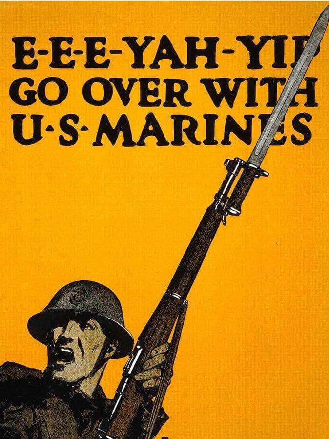 E E E Yah Yip Go Over With U.S. Marines By C.B. Falls Fine Art Print