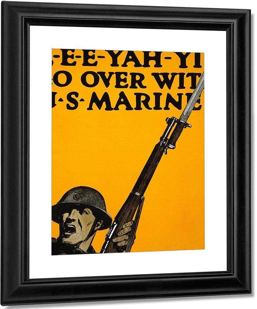 E E E Yah Yip Go Over With U.S. Marines By C.B. Falls Fine Art Print