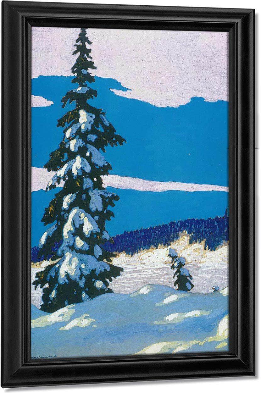 Early Evening Winter By Frank Johnston Fine Art Print