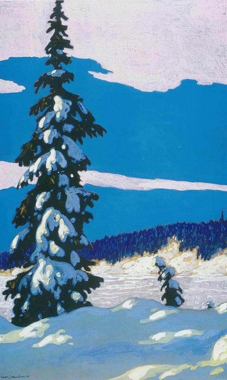 Early Evening Winter By Frank Johnston Fine Art Print