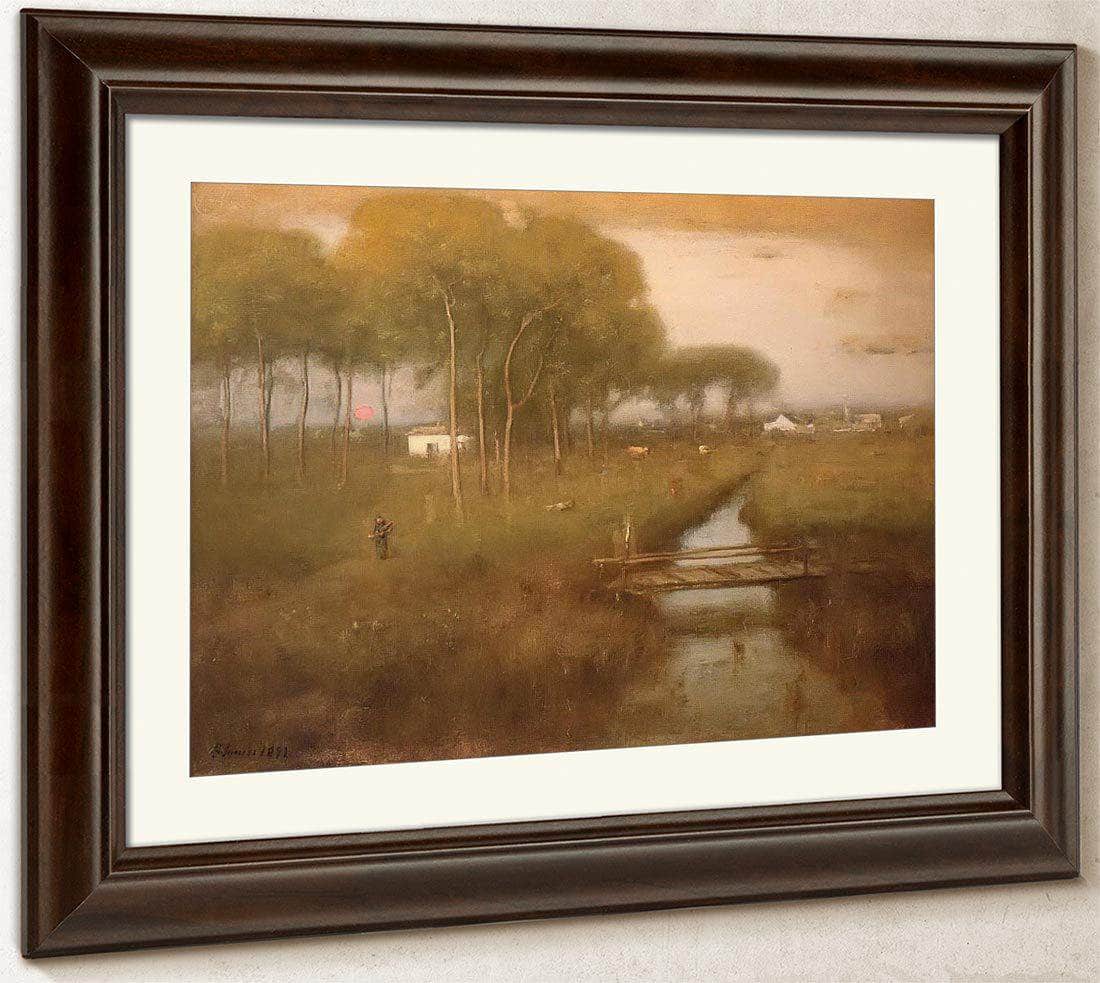 Early Moonrise Tarpon Springs By George Inness Fine Art Print
