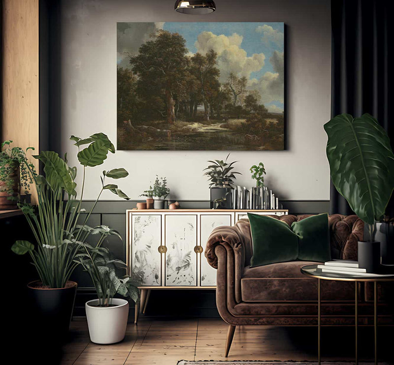 Edge Of A Forest With A Grainfield By Jacob Van Ruisdael Fine Art Print