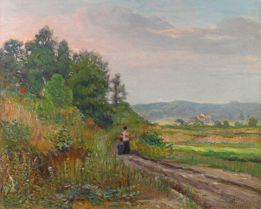 Edna And Eugene Out For A Stroll, Circa 1917 Fine Art Print