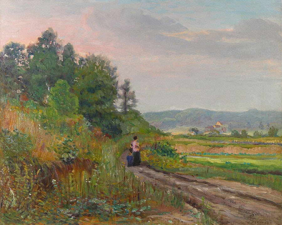 Edna And Eugene Out For A Stroll, Circa 1917 By Joseph Kleitsch Fine Art Print