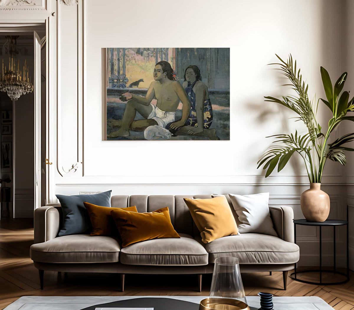 Eiaha Ohipa Or Tahitians In A Room By Eugene Henri Paul Gauguin Fine Art Print