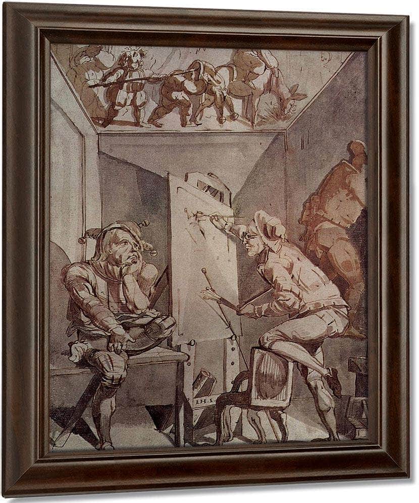 Ein Maler Mit Brille Zeichnet Einen Narren By Henry Fuseli Fine Art Print