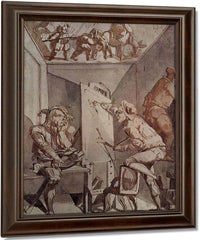 Ein Maler Mit Brille Zeichnet Einen Narren By Henry Fuseli Fine Art Print