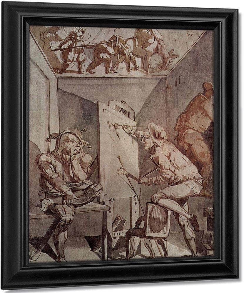 Ein Maler Mit Brille Zeichnet Einen Narren By Henry Fuseli Fine Art Print