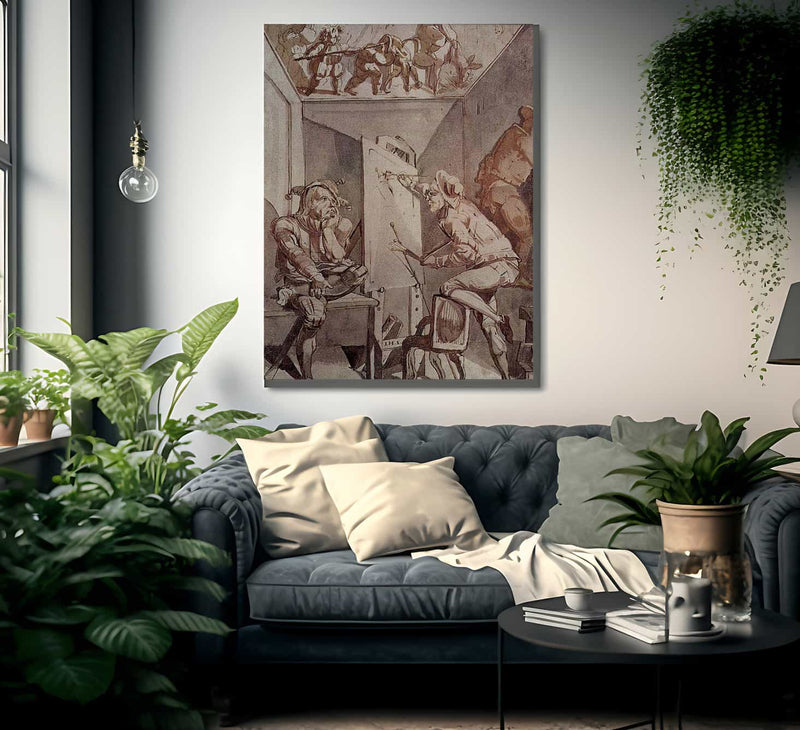 Ein Maler Mit Brille Zeichnet Einen Narren By Henry Fuseli Fine Art Print
