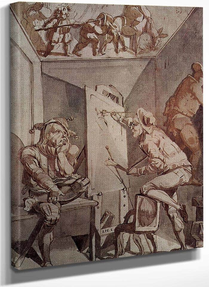 Ein Maler Mit Brille Zeichnet Einen Narren By Henry Fuseli Fine Art Print