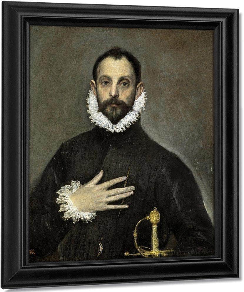 El Caballero De La Mano En El Pecho  The Nobleman With His Hand On His Chest By El Greco Fine Art Print