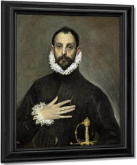 El Caballero De La Mano En El Pecho  The Nobleman With His Hand On His Chest By El Greco Fine Art Print