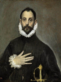 El Caballero De La Mano En El Pecho  The Nobleman With His Hand On His Chest By El Greco Fine Art Print