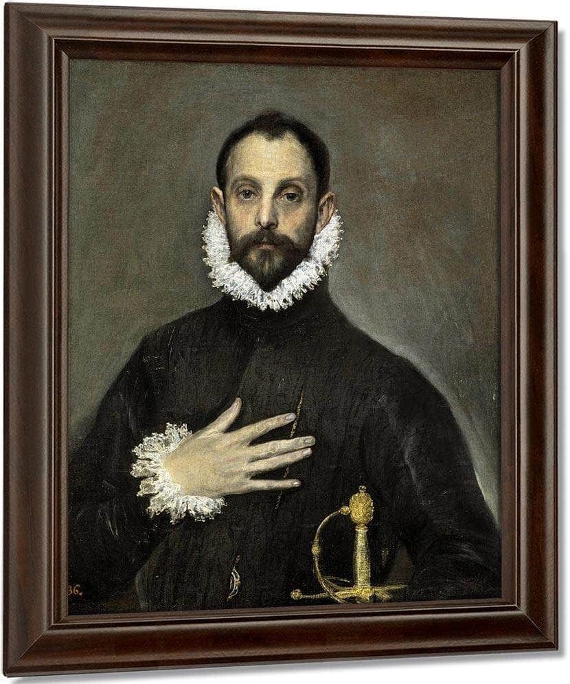 El Caballero De La Mano En El Pecho  The Nobleman With His Hand On His Chest By El Greco Fine Art Print