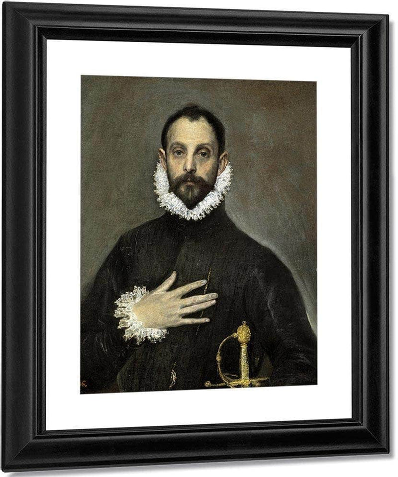 El Caballero De La Mano En El Pecho  The Nobleman With His Hand On His Chest By El Greco Fine Art Print
