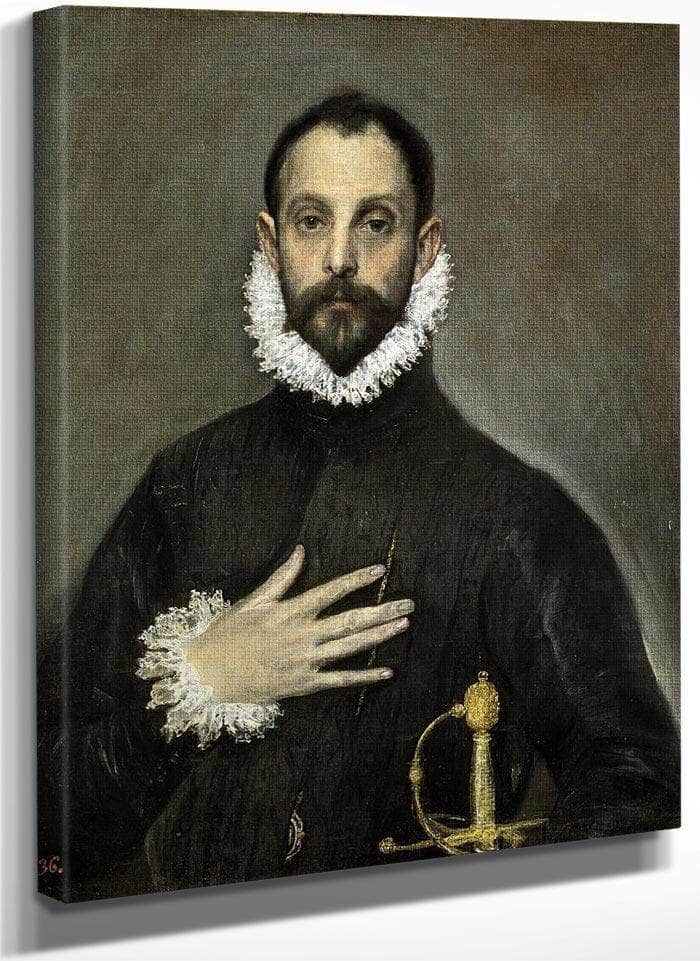 El Caballero De La Mano En El Pecho  The Nobleman With His Hand On His Chest By El Greco Fine Art Print