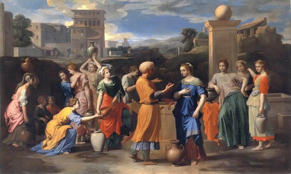 Eliezer And Rebecca By Nicholas Poussin Fine Art Print
