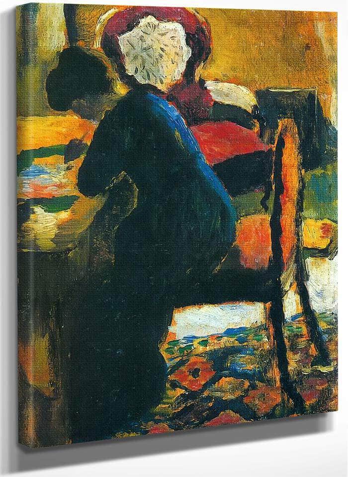 Elisabeth At Her Desk By August Macke Fine Art Print