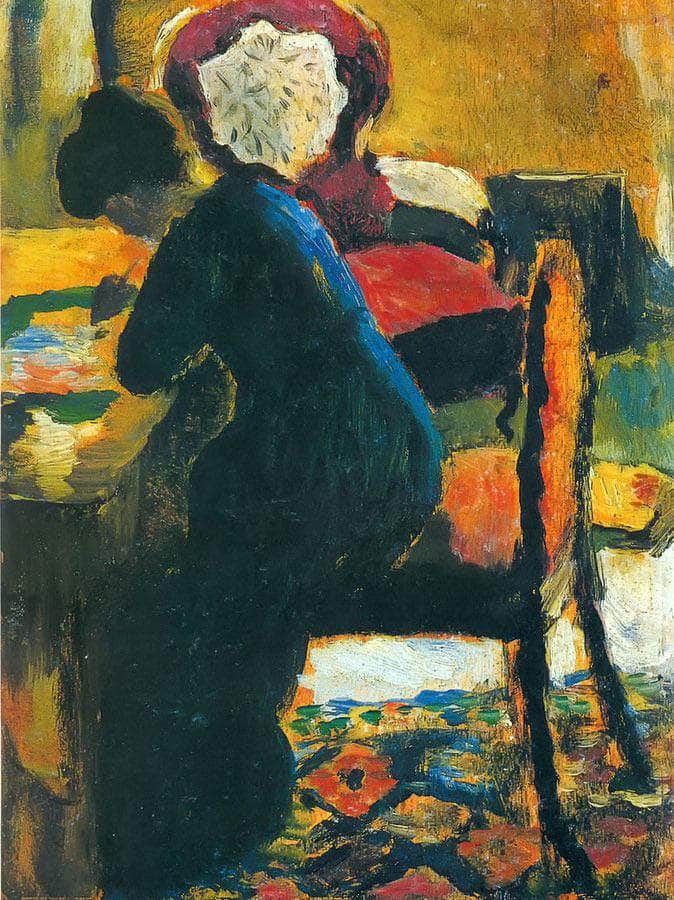 Elisabeth At Her Desk By August Macke Fine Art Print