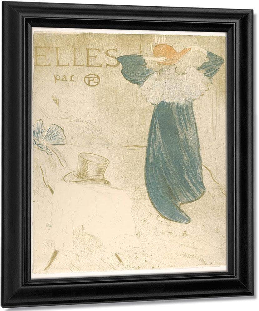 Elles Portfolio Cover 1896 By Henri De Toulouse Lautrec Fine Art Print