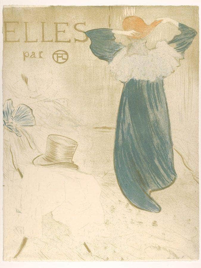 Elles Portfolio Cover 1896 By Henri De Toulouse Lautrec Fine Art Print