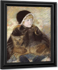 Elsie Cassat Holding A Big Dog By Mary Cassatt Fine Art Print