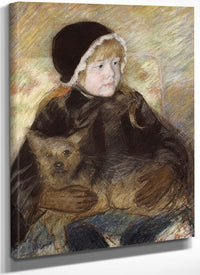 Elsie Cassat Holding A Big Dog By Mary Cassatt Fine Art Print