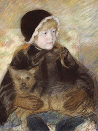 Elsie Cassat Holding A Big Dog By Mary Cassatt Fine Art Print