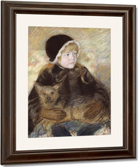 Elsie Cassat Holding A Big Dog By Mary Cassatt Fine Art Print