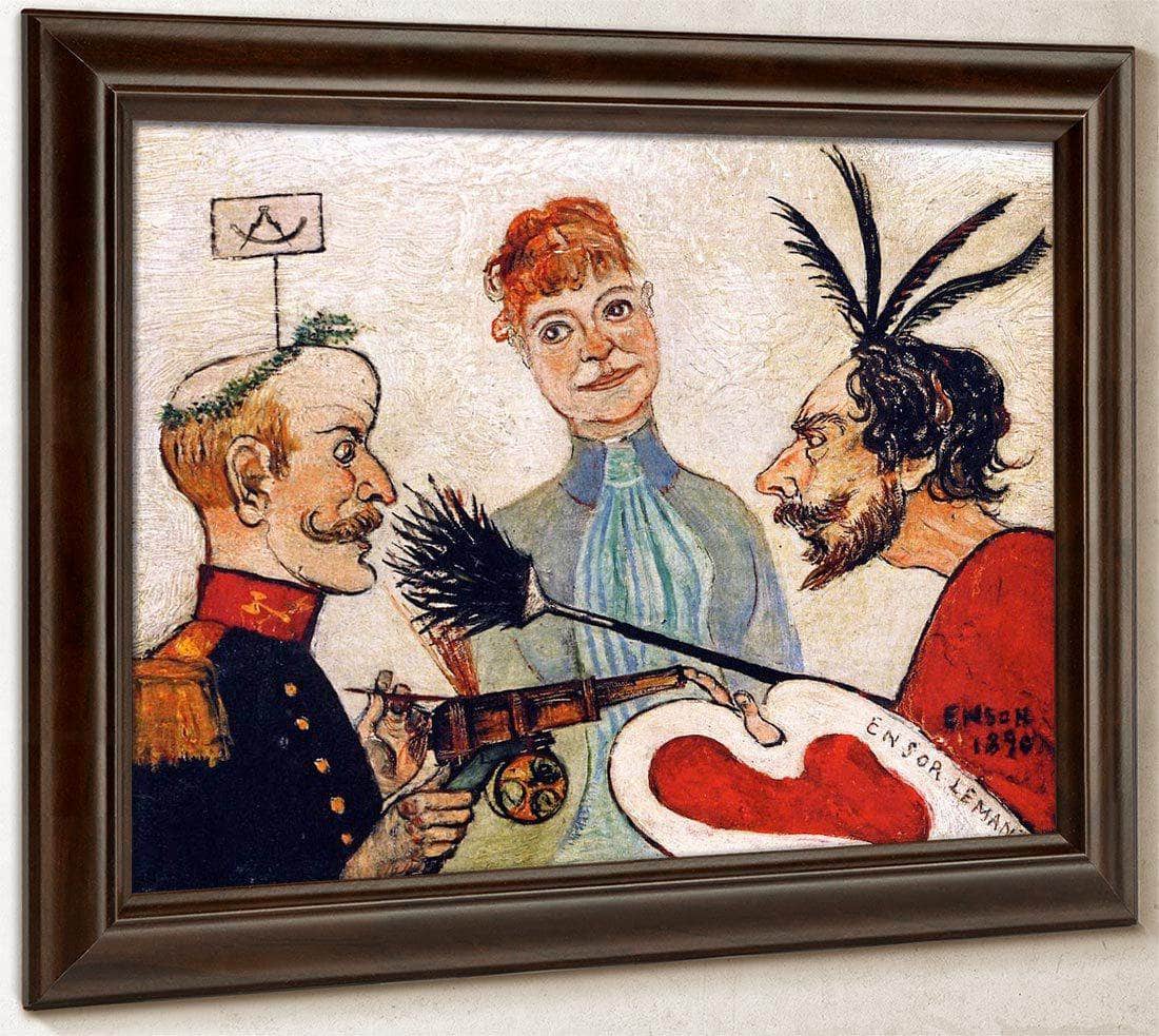 Ensor And Leman Discussing Painting By James Ensor Fine Art Print