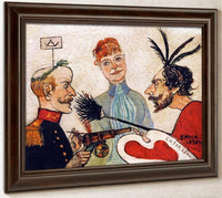 Ensor And Leman Discussing Painting By James Ensor Fine Art Print