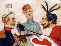 Ensor And Leman Discussing Painting By James Ensor Fine Art Print