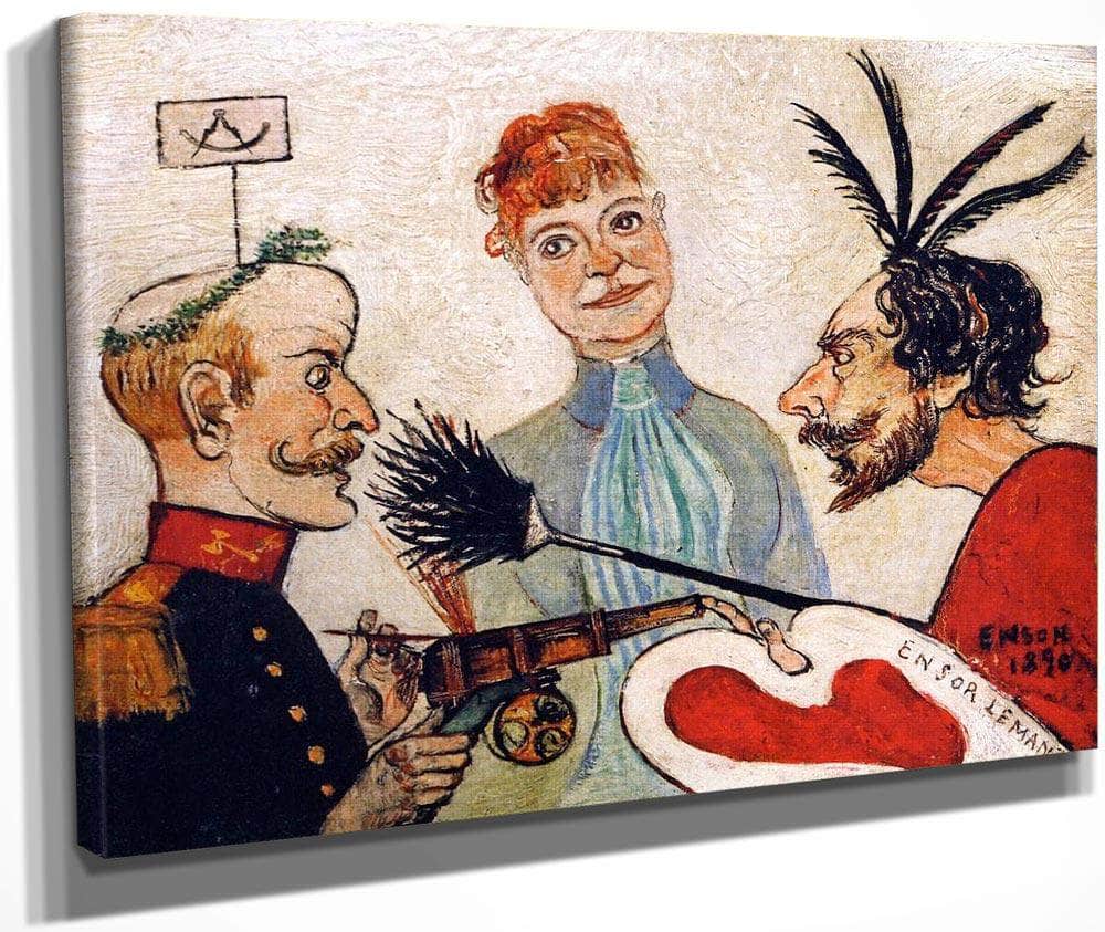 Ensor And Leman Discussing Painting By James Ensor Fine Art Print