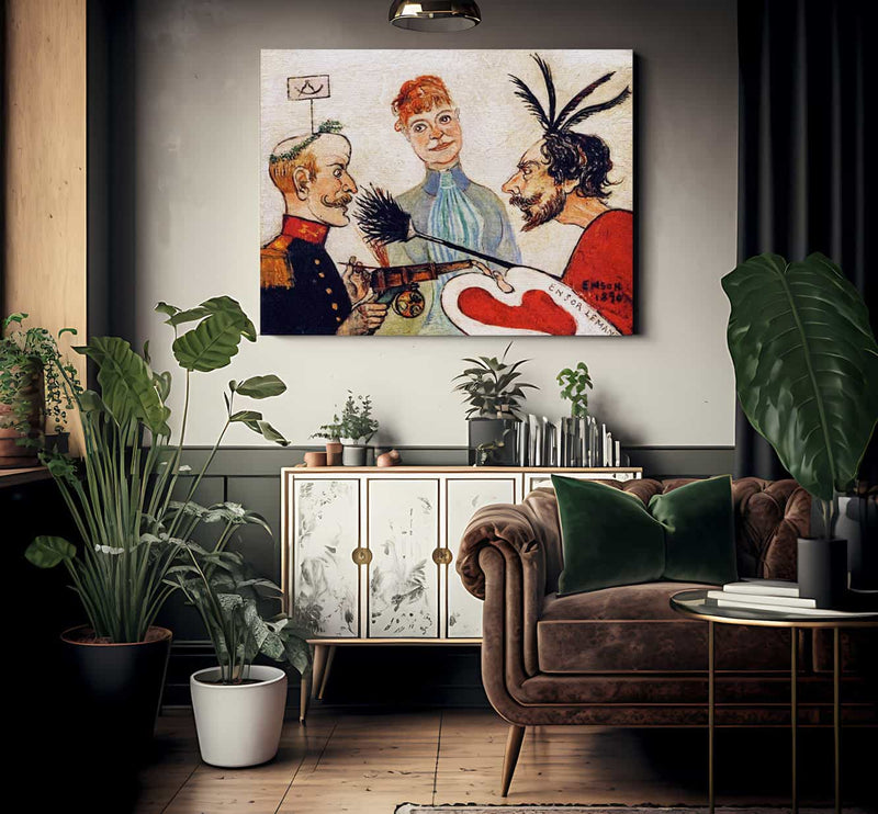 Ensor And Leman Discussing Painting By James Ensor Fine Art Print