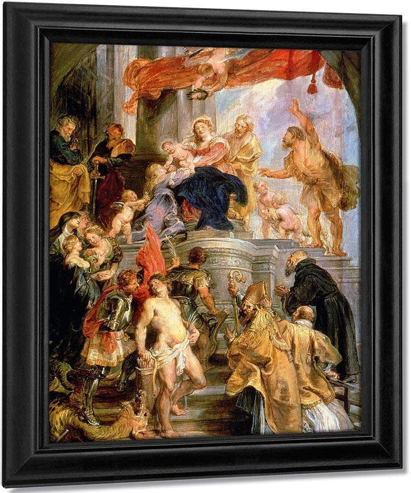 Enthroned Madonna With Child Encircled By Saints By Peter Paul Rubens Fine Art Print
