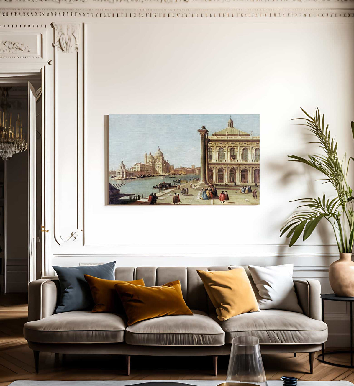 Entrance To Grand Canal Venice By Canaletto Fine Art Print