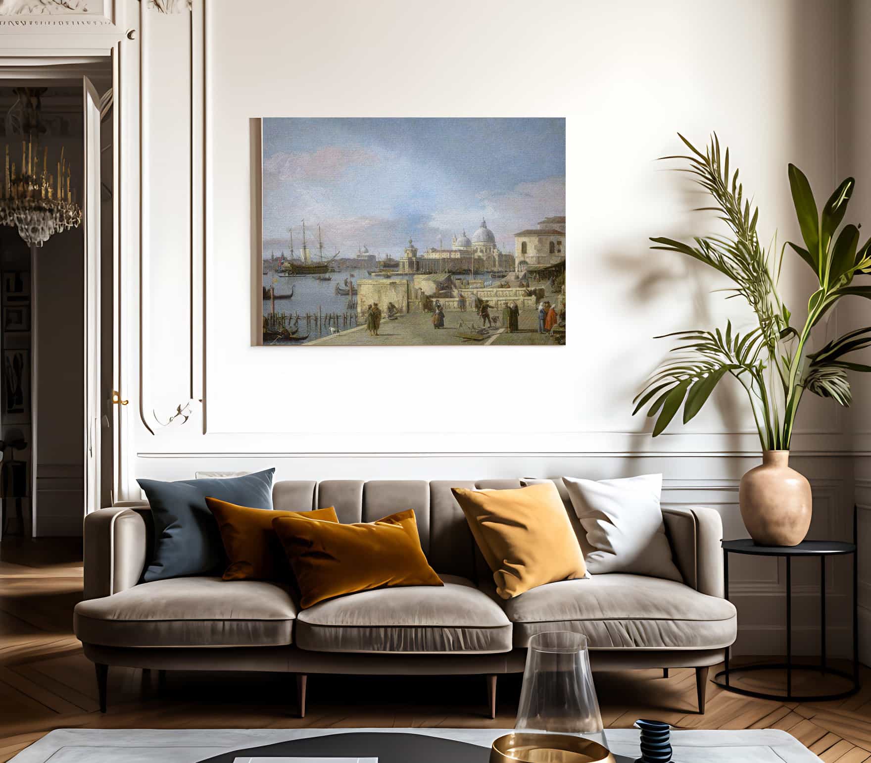 Entrance To The Grand Canal From The Molo Venice By Canaletto Fine Art Print