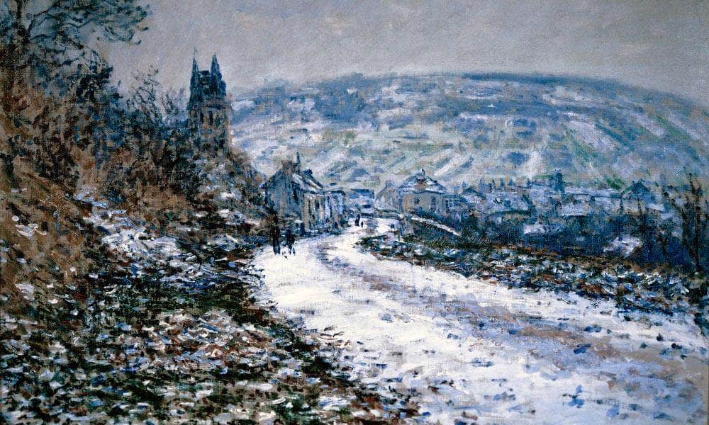 Entrance To The Village Of Vetheuil In Winter By Monet Claude Fine Art Print
