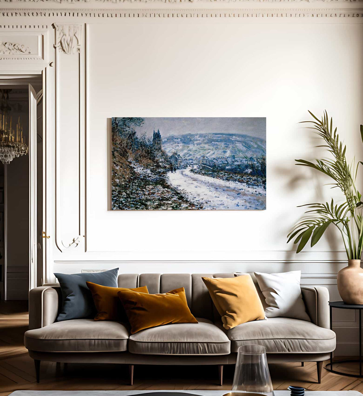 Entrance To The Village Of Vetheuil In Winter By Monet Claude Fine Art Print