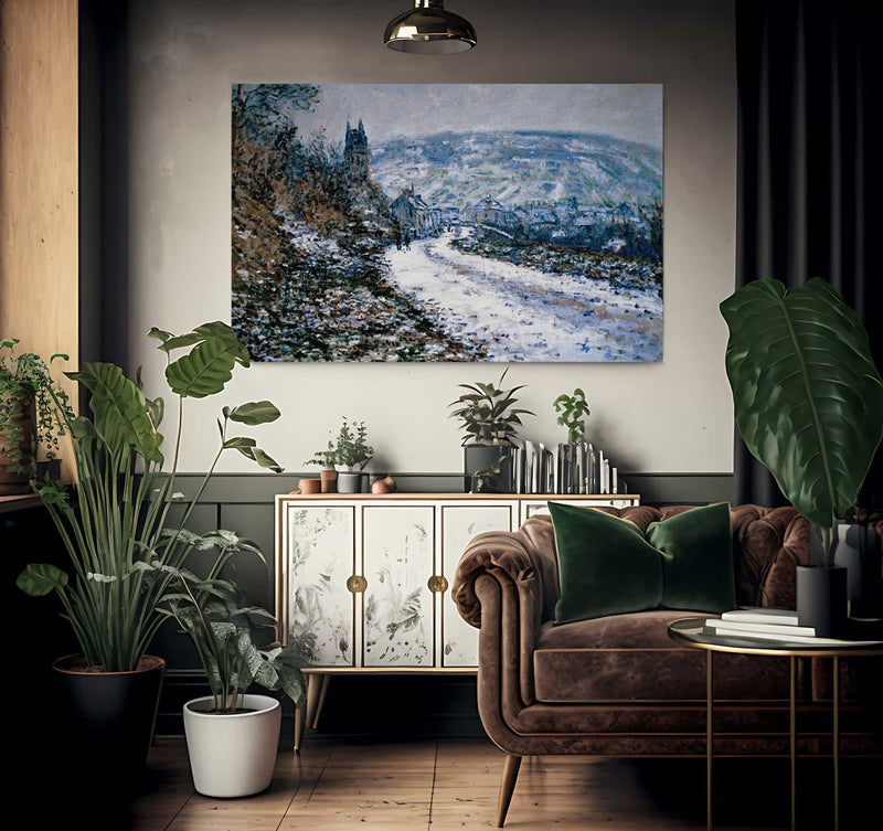 Entrance To The Village Of Vetheuil In Winter By Monet Claude Fine Art Print