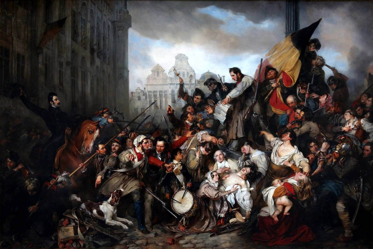 Episode Of The Belgian Revolution Painting Gustaf Wappers Canvas Art Fine Art Print