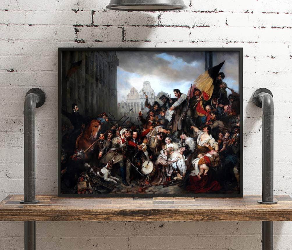 Episode Of The Belgian Revolution Painting Gustaf Wappers Canvas Art Fine Art Print