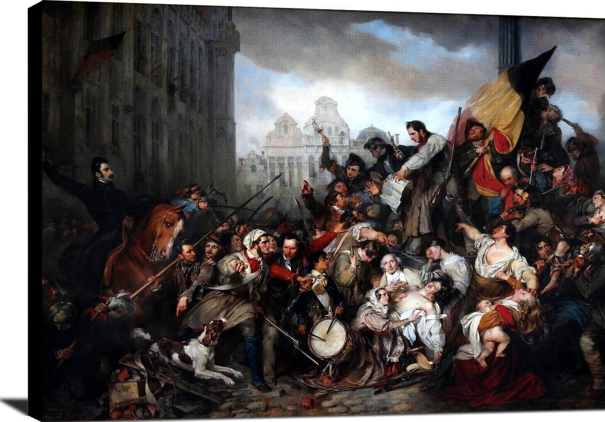 Episode Of The Belgian Revolution Painting Gustaf Wappers Canvas Art Fine Art Print